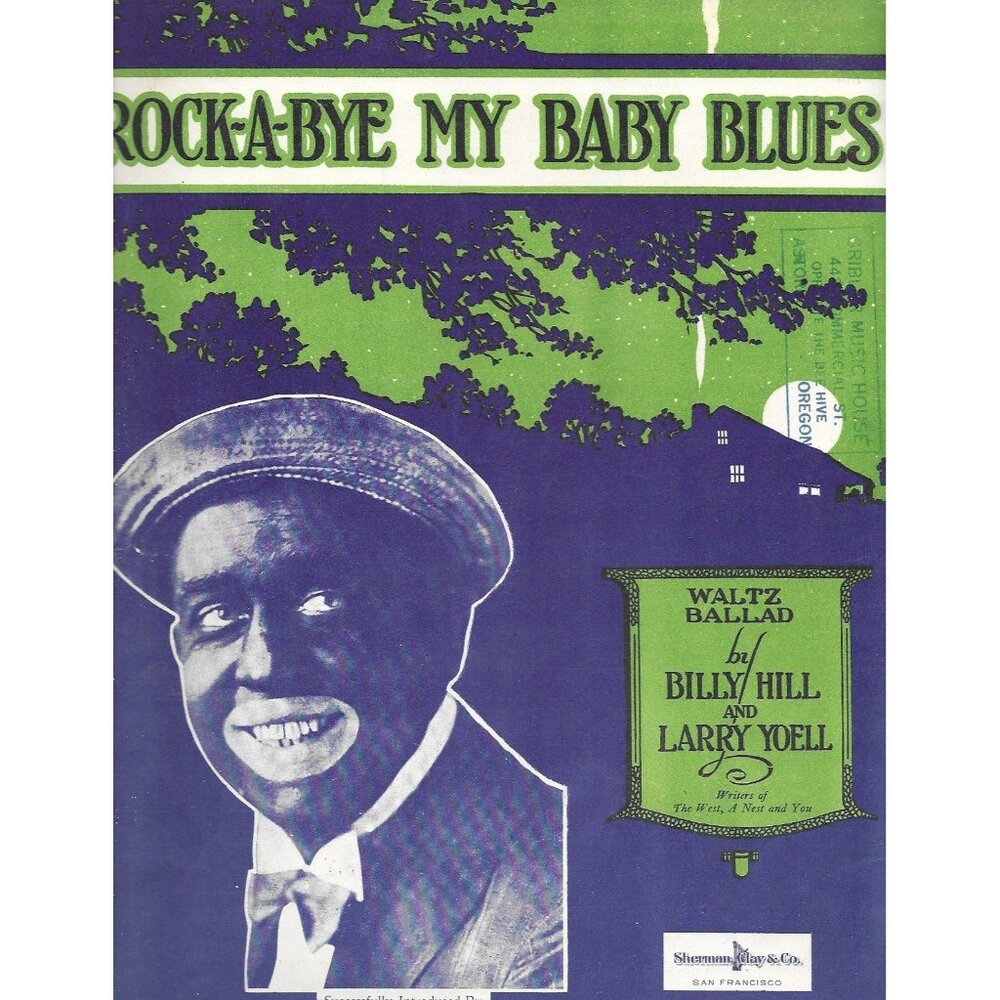 Rock-A-Bye My Baby Blues Sheet Music 1923 Sherman Clay Astoria OR Stamp